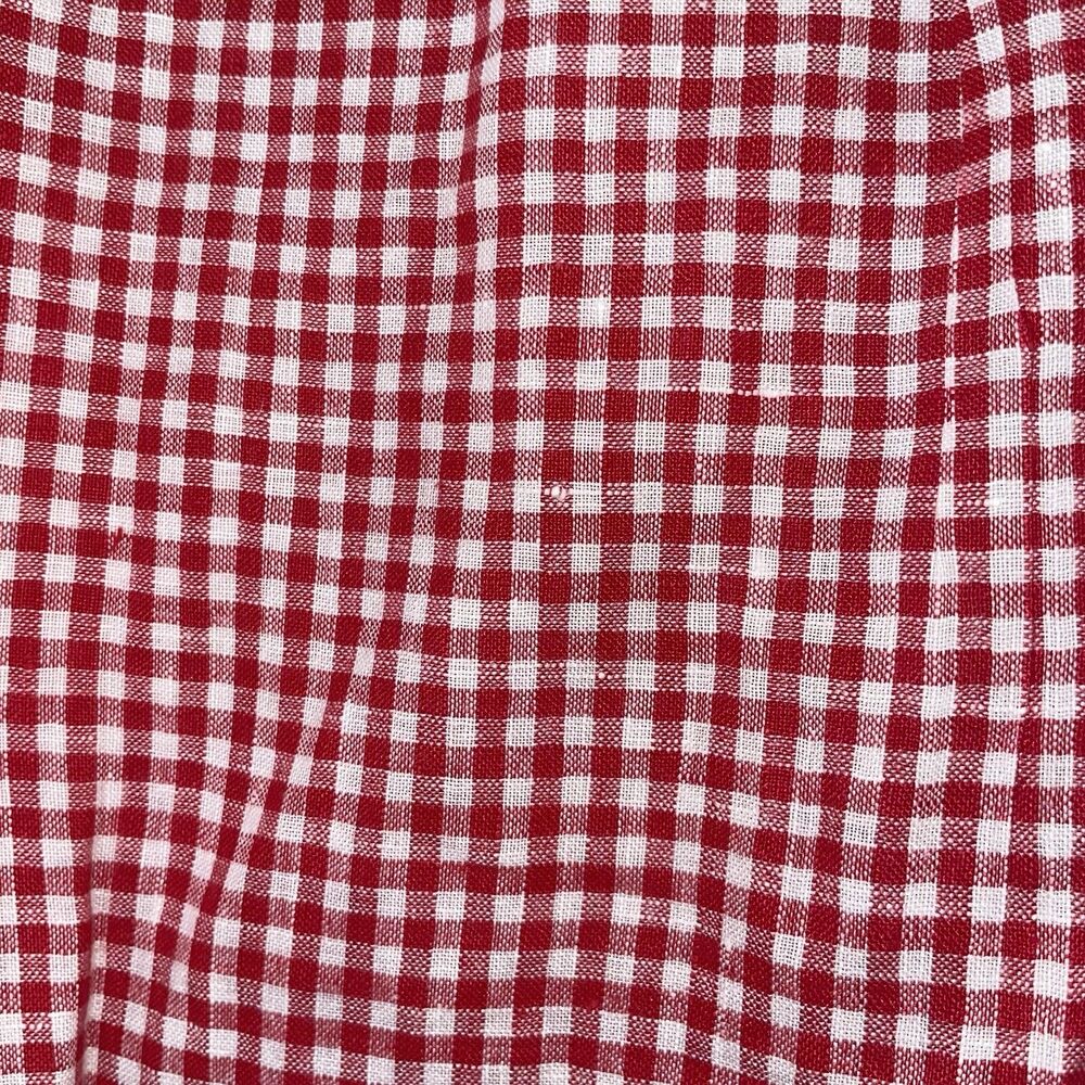 Ralph Lauren Blue Label Men's M Red Gingham Plaid 100% Linen Casual Shirt - Picture 5 of 7